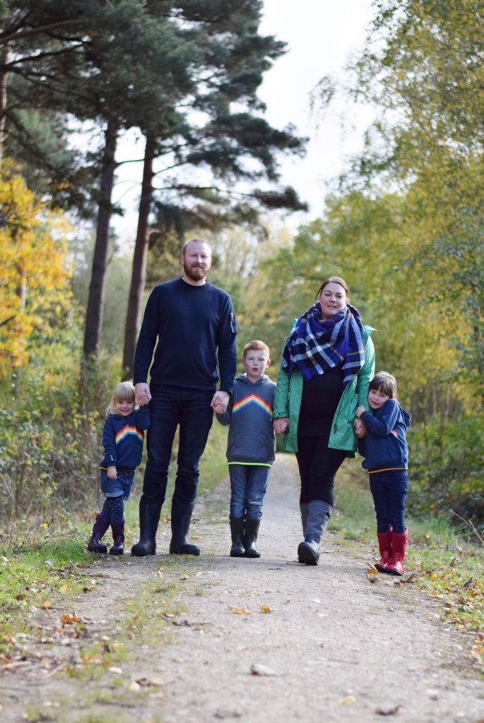 We're going on an adventure - family of five in the woods