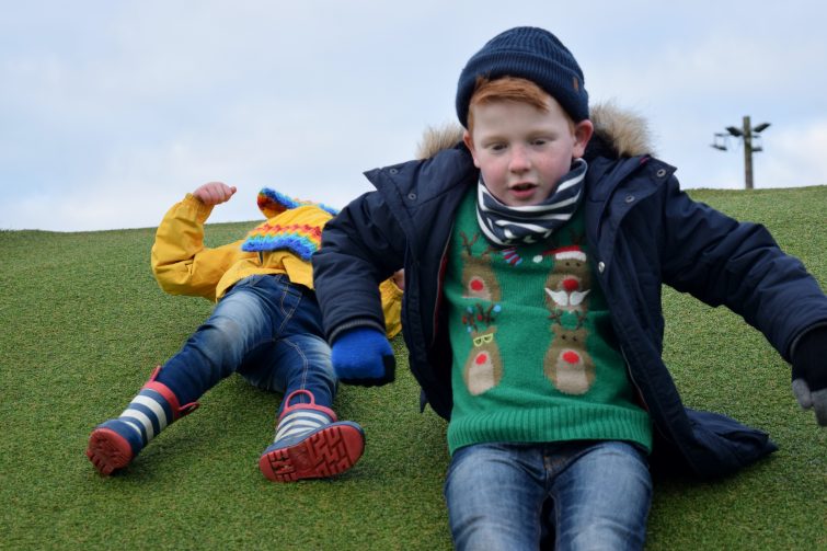 artificial grass hill at Stockeld Park