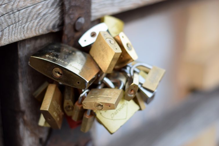 Love locks in Venice