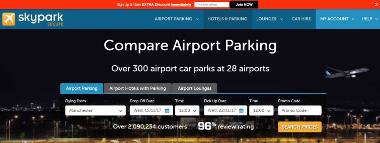 Compare prices to find the cheapest airport parking through SkyParkSecure