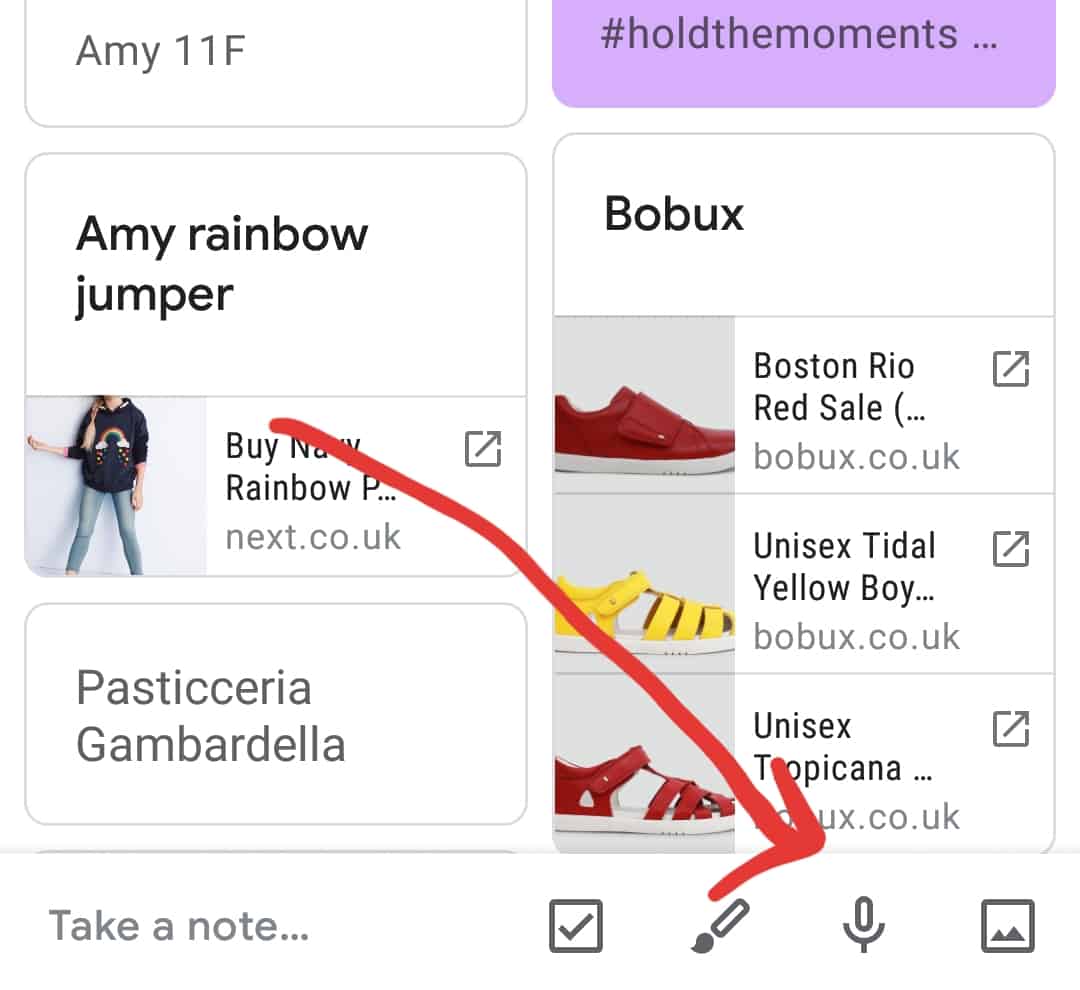 Google Keep - take voice notes by tapping the microphone