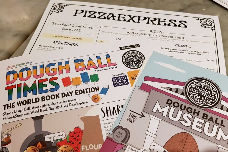 PizzaExpress and World Book Day menu inserts