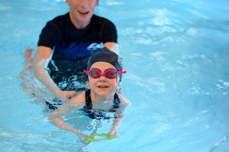 Swim Academy swimming lessons - focused attention in the pool