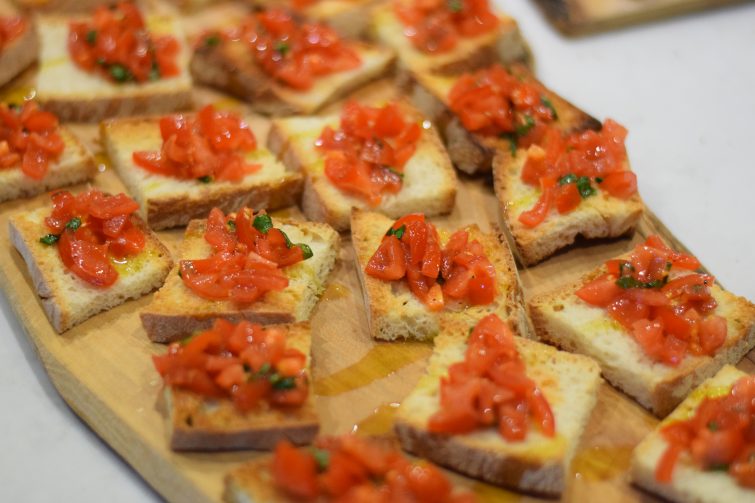 Freshly made bruschetta