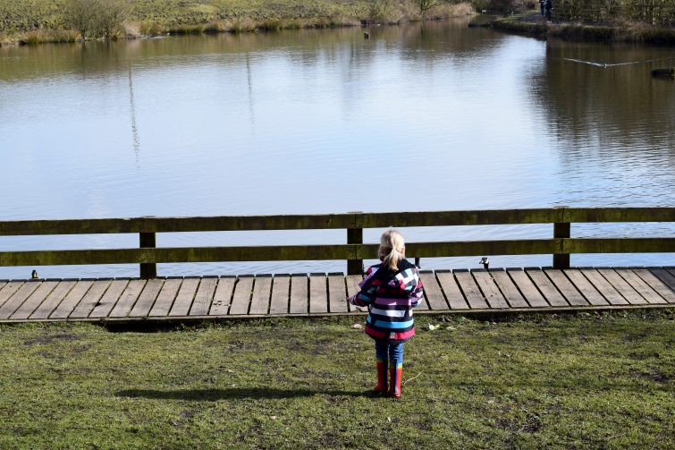 Amy looking out over Crime Lake