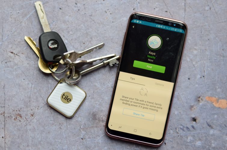 The tile app will show where your keys were last seen
