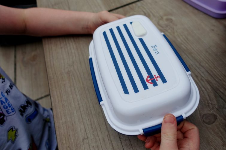 Limited edition nautical print personalised lunch box