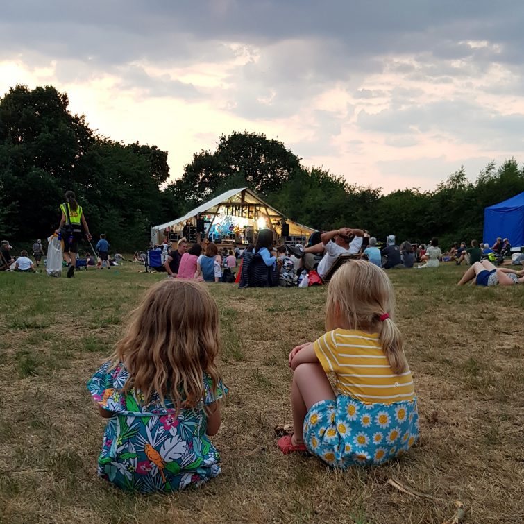 The Nightingale Stage, Timber Festival at sunset