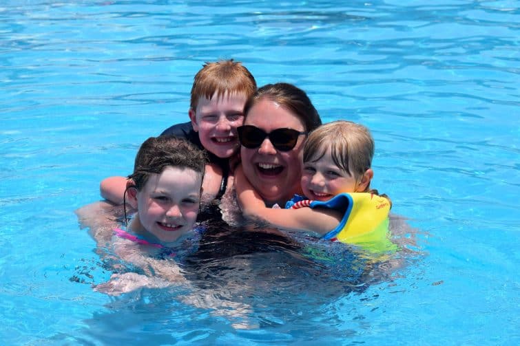 family in the pool at Holiday village Tenerife