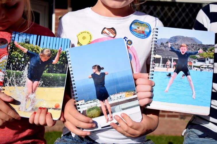 Snapfish personalised photo notebooks with holiday photographs