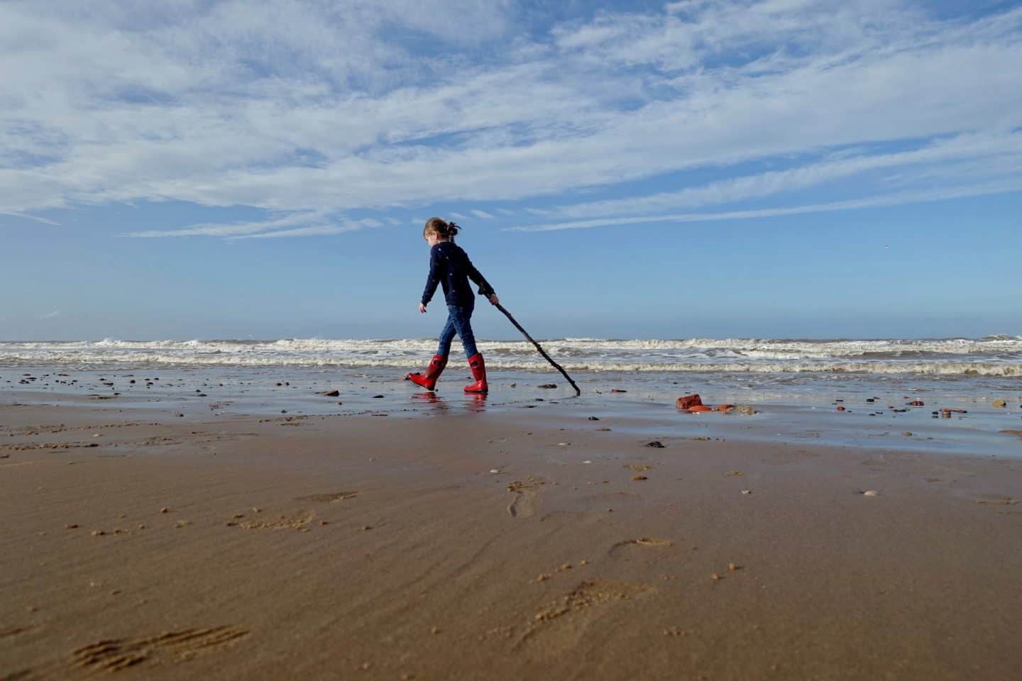 Walking on Formby beach