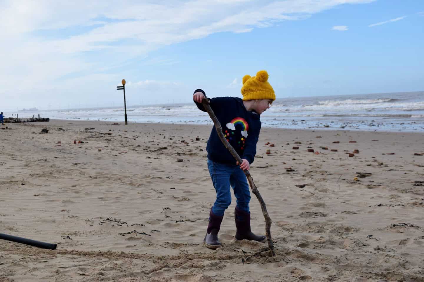 Playing on Formby beach