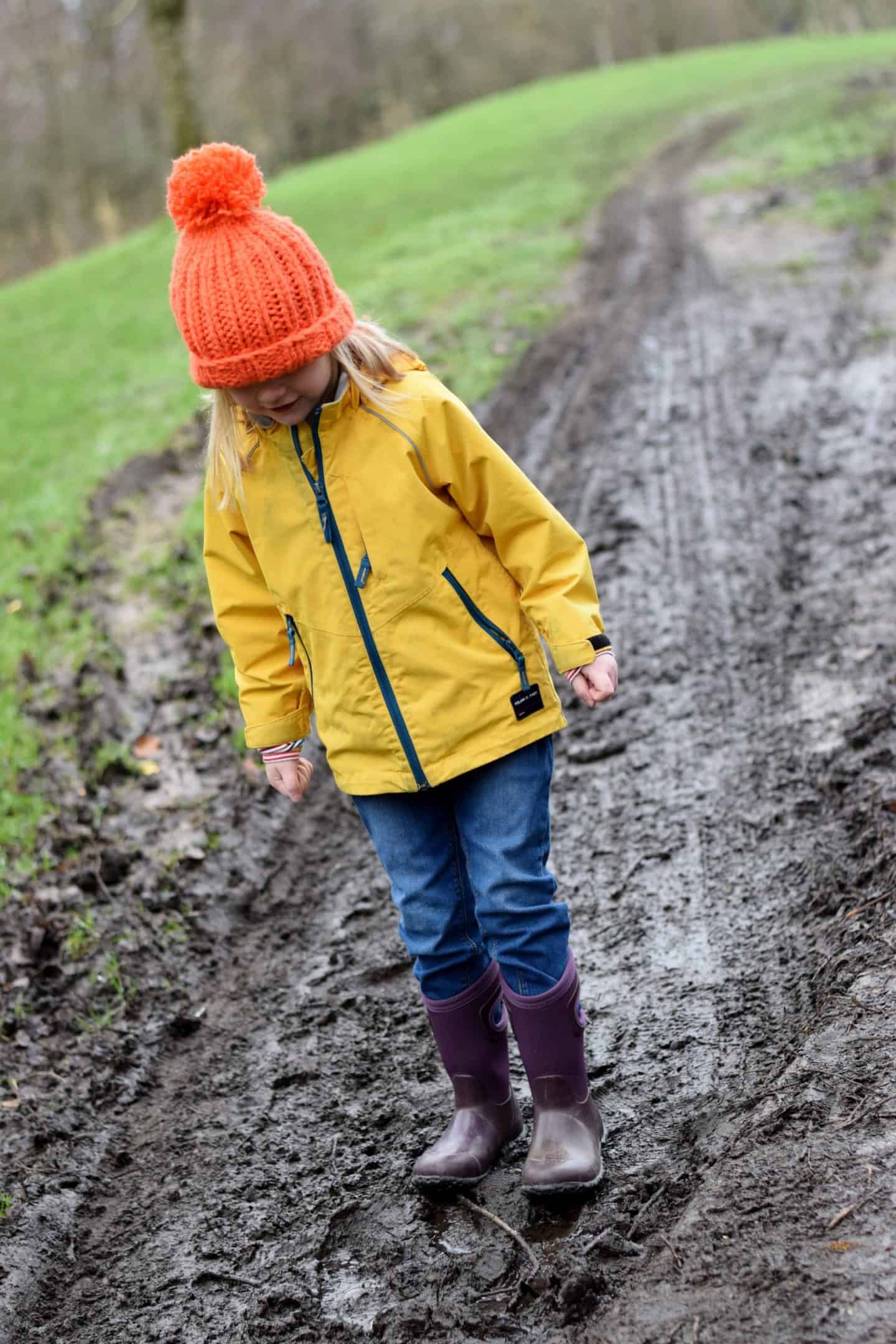 Squelching in the mud in wellies
