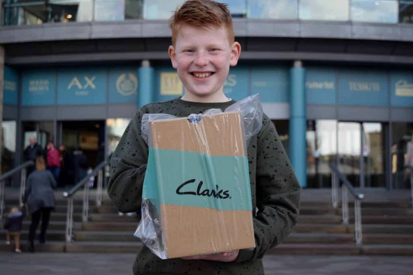 School shoe shopping at Clarks outlet shop