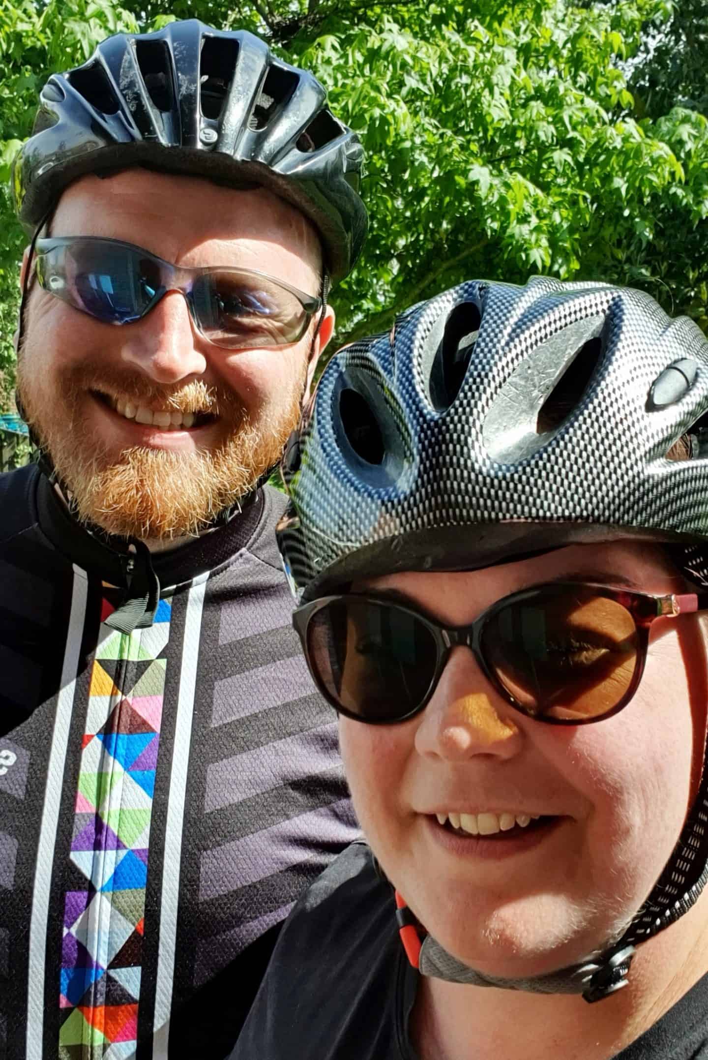 Couple ready for bike ride