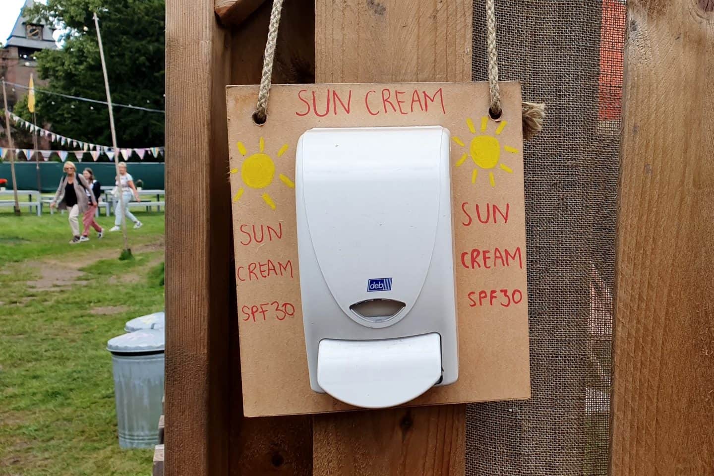 Suncream station at the theatre!
