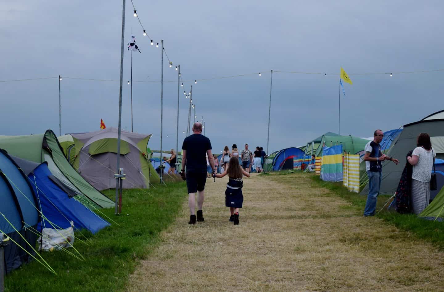 Walking through the YNot festival campsite