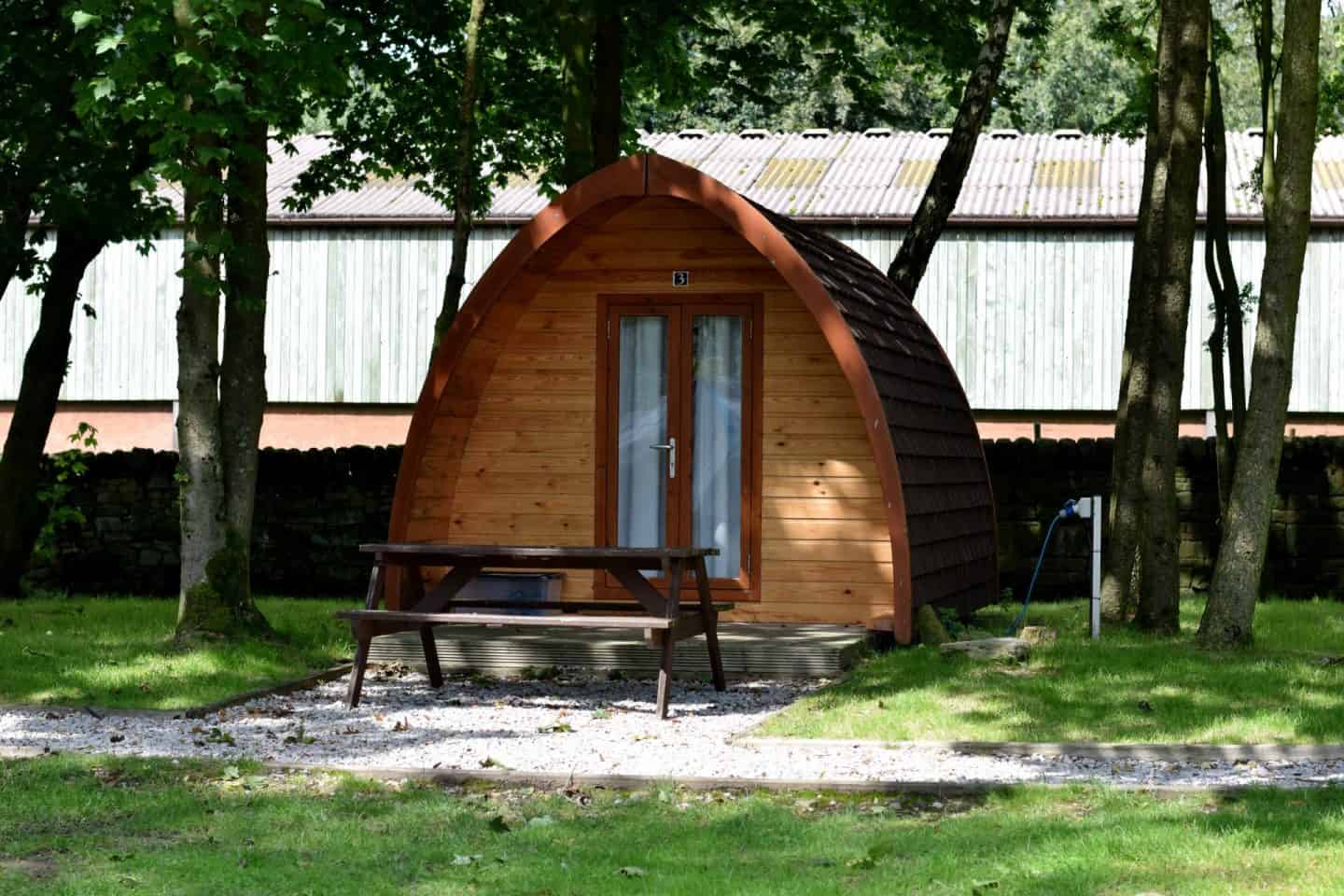 Camping pods at Crowden campsite