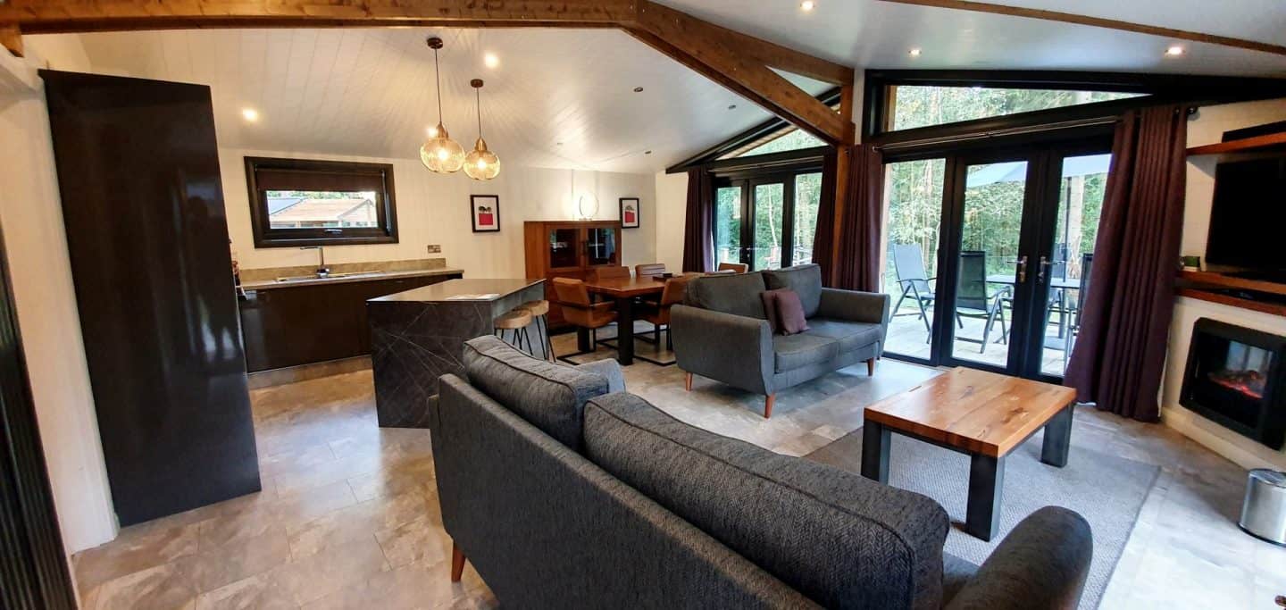 Landal Darwin Forest Glade Exclusive Lodge living space - self-catering accommodation