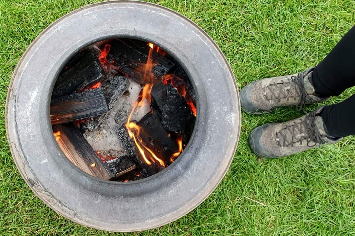 Fire pits are available to hire at Catgill campsite