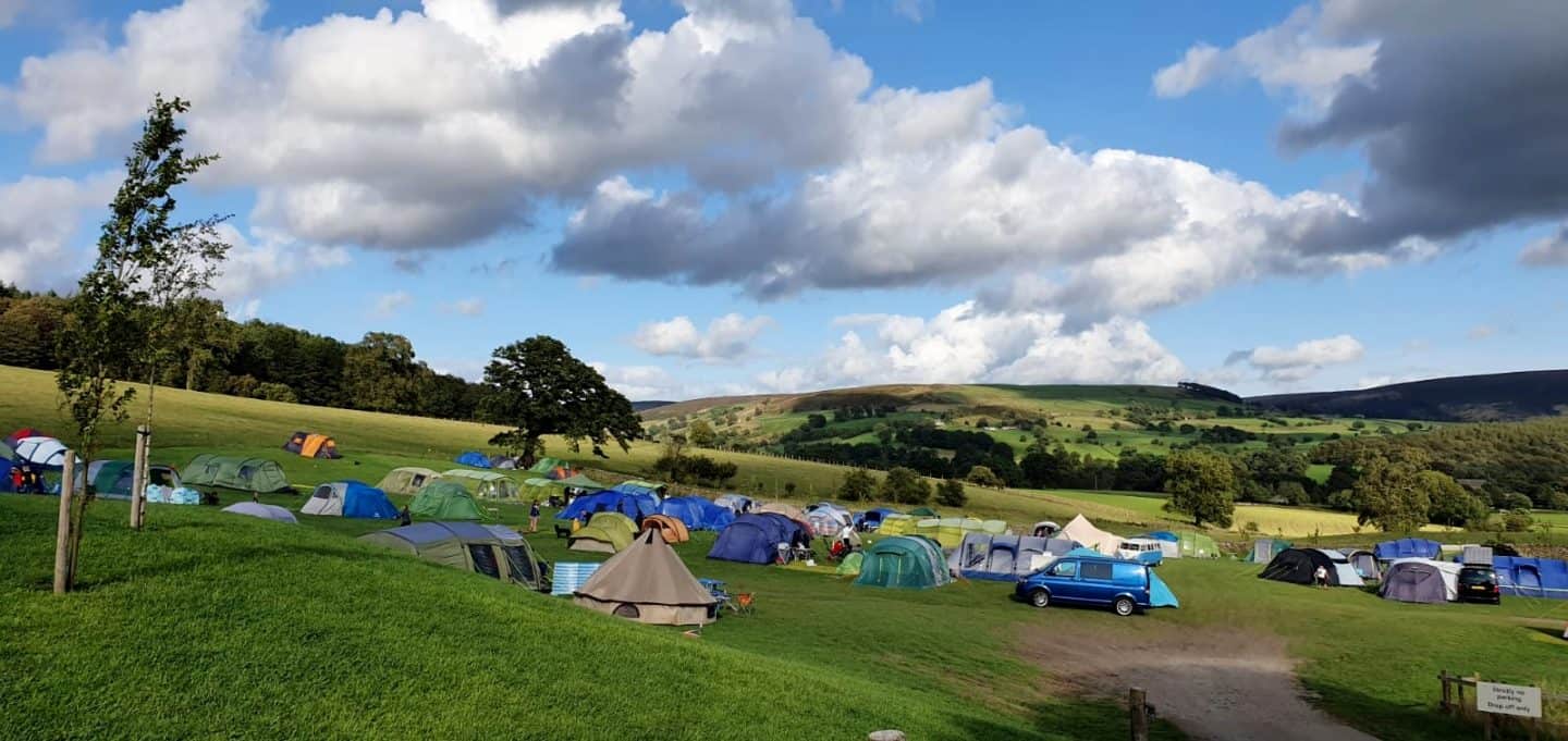 Catgill campsite - choose where you pitch makes it great campsite for groups