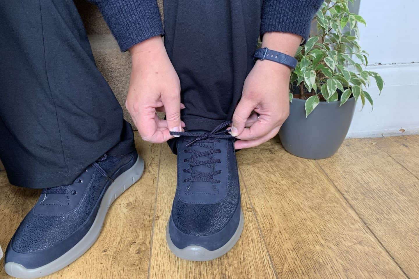 Lace up navy trainer from Hotter