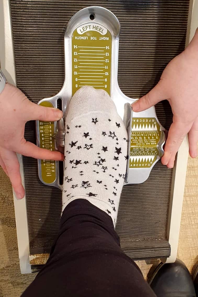 Getting feet measured at Hotter