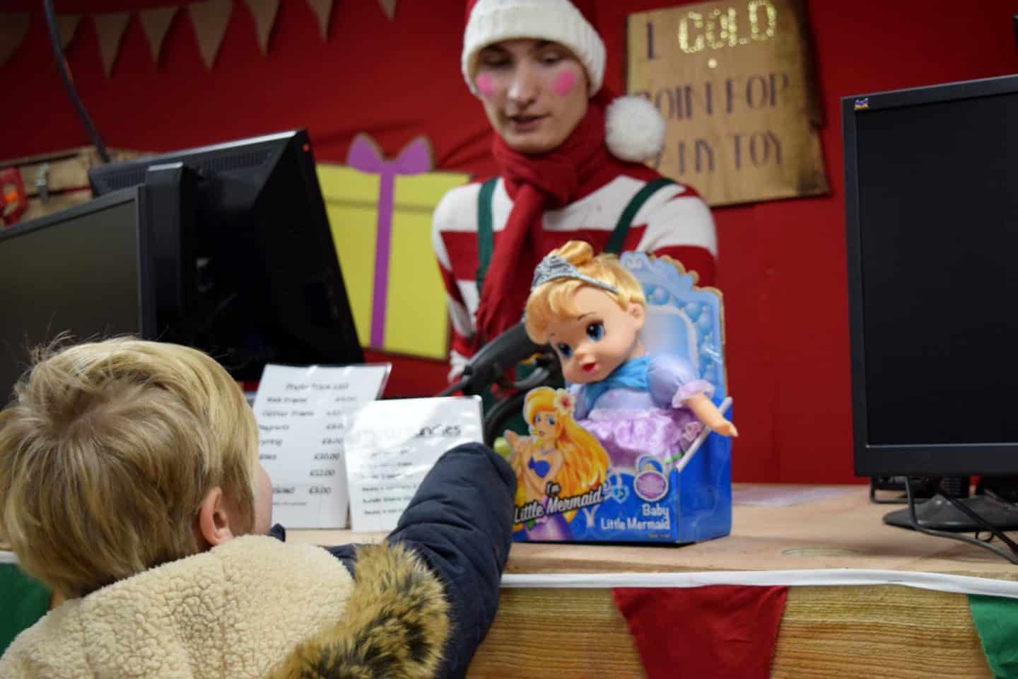 Choosing a presen from Father Christmas