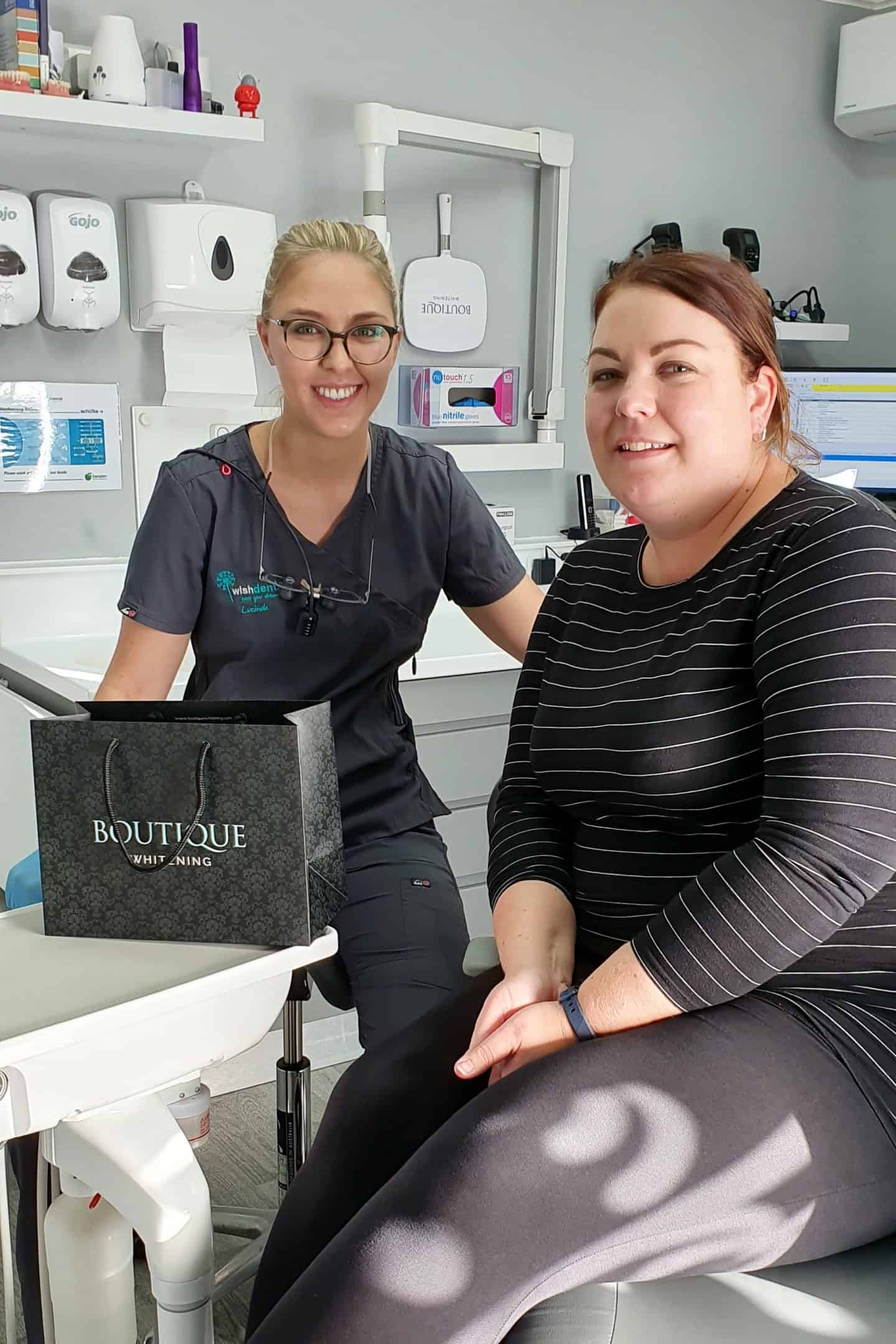 Patient at Wish Dental ready to start teeth whitening treatment