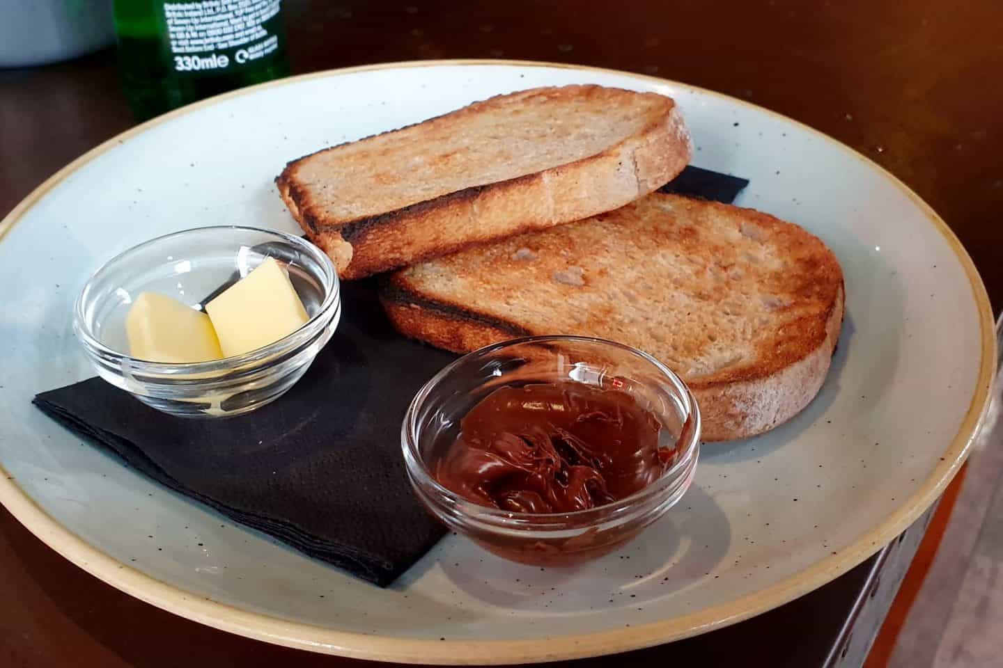Nutella on toast - breakfast options for children at Ezra & Gil