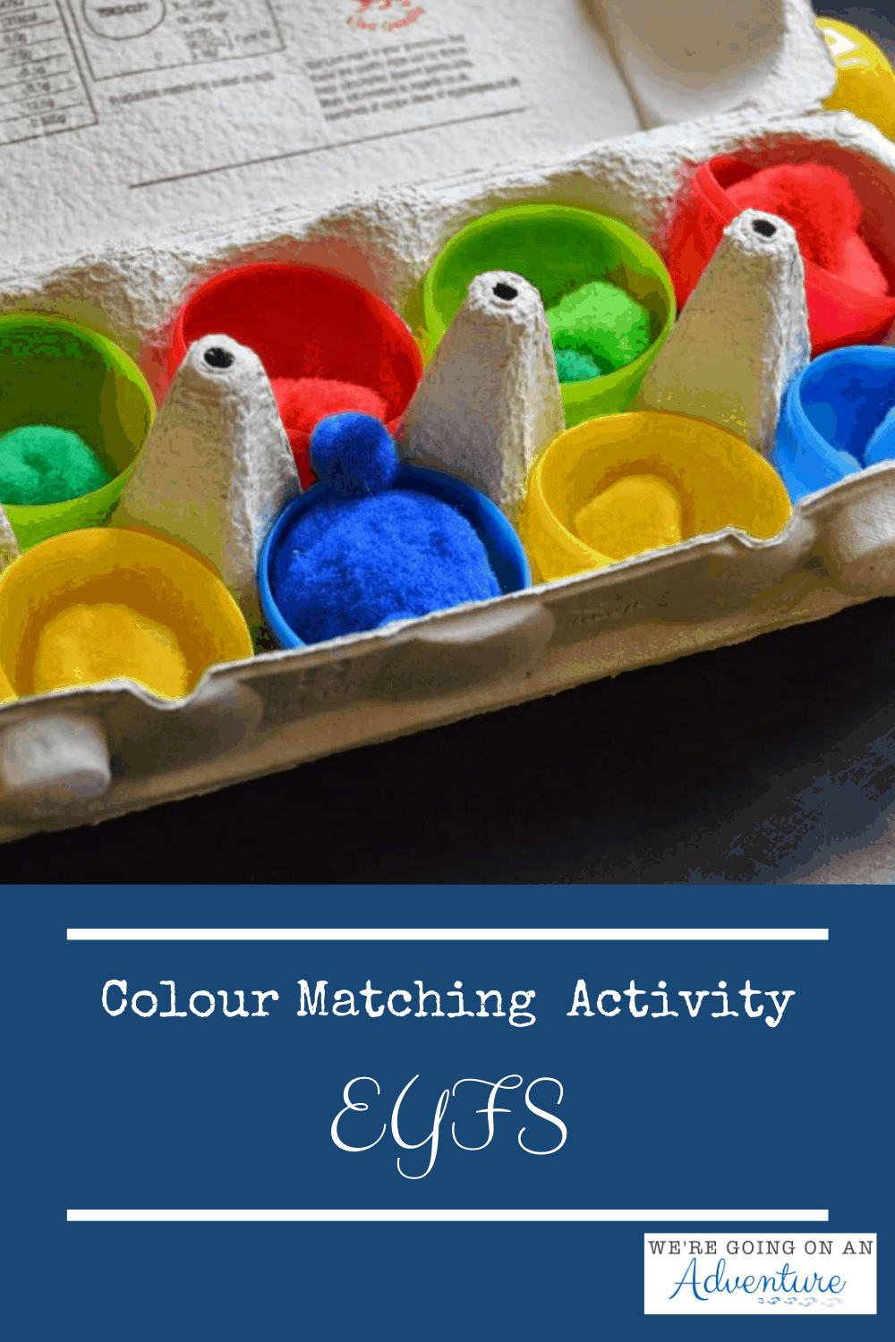 Colour matching tuff spot activity for EYFS - perfect for the classroom or at home