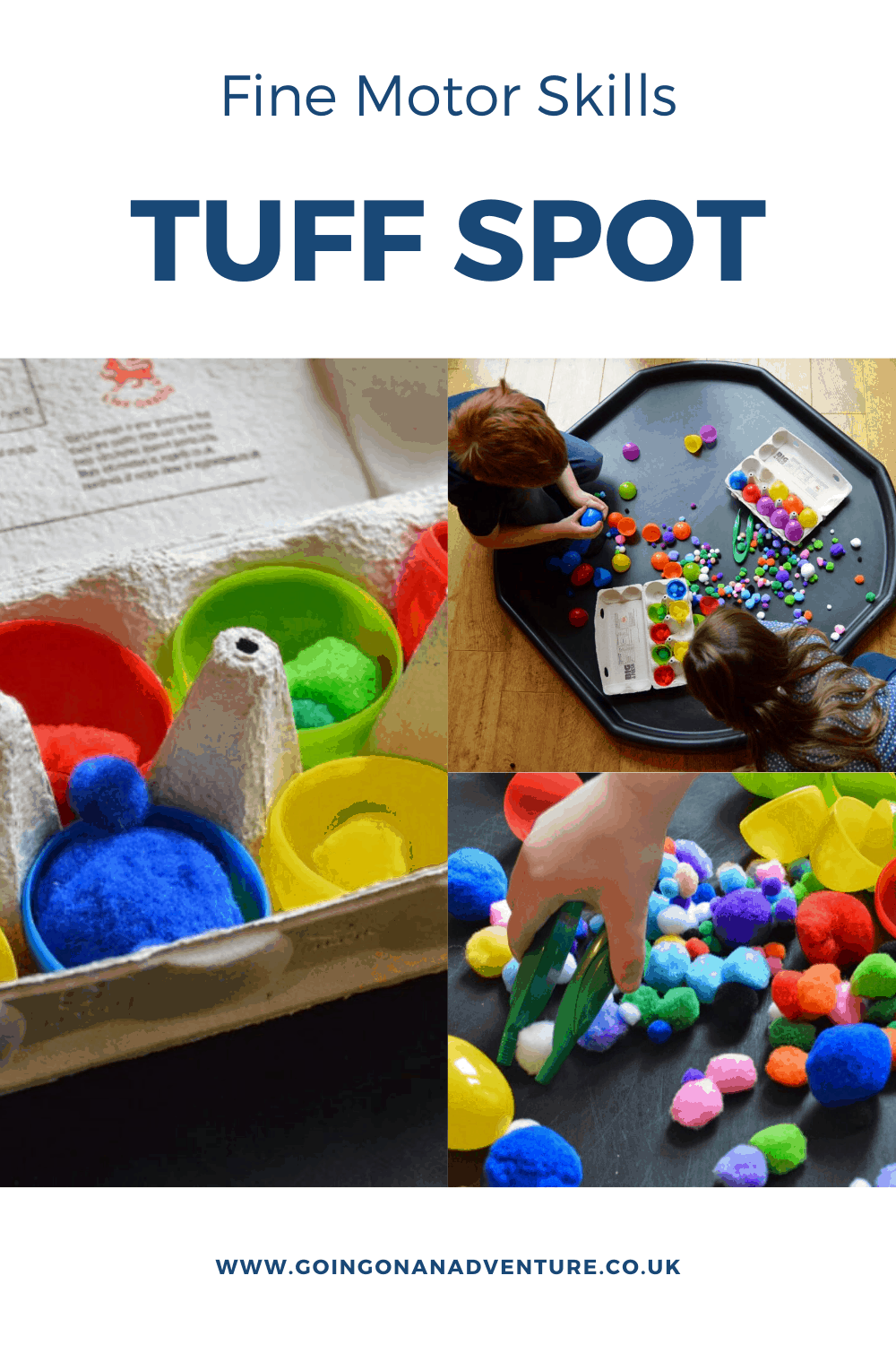 Tuff spot - fine motor skills activity with an Easter theme