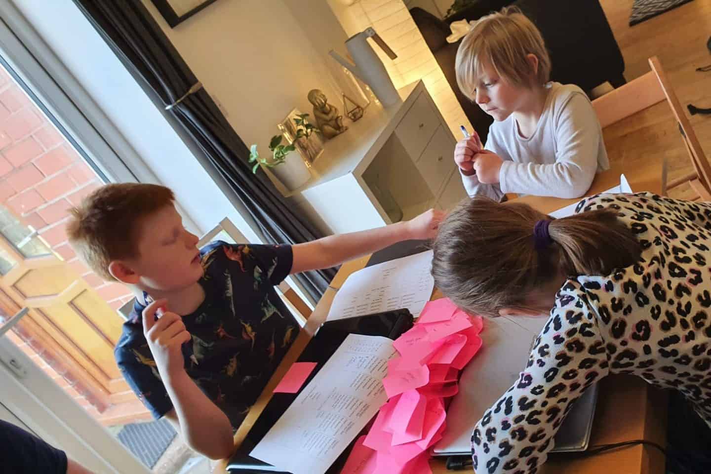Children planning what they want to do during school closures
