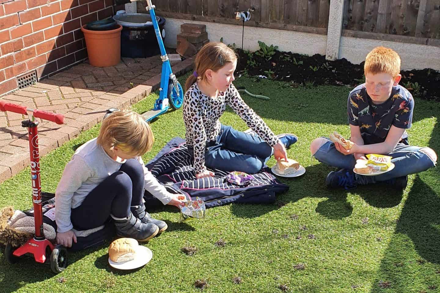 Eating lunch in the garden for the first time this spring