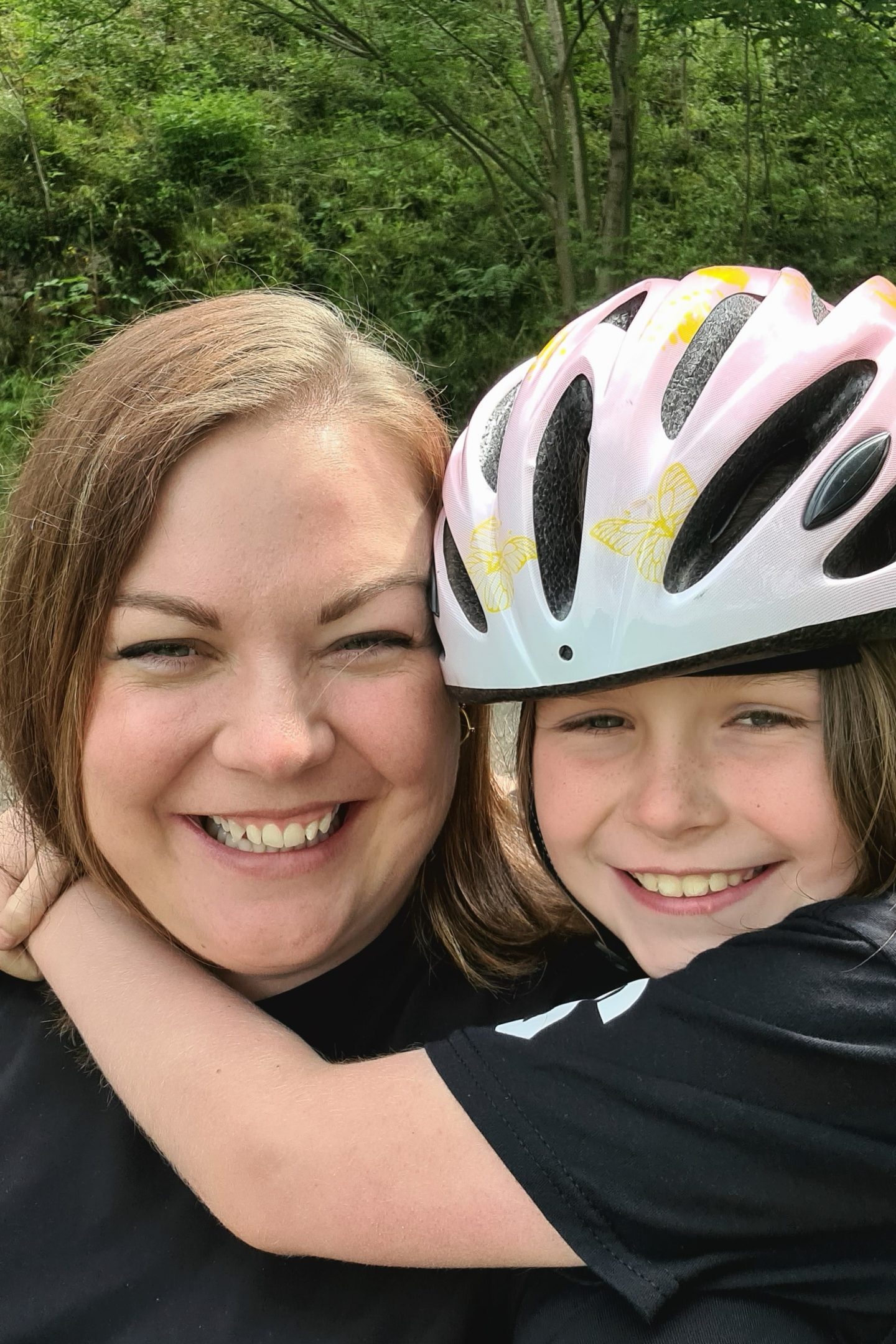 Mummy and Chloe on a bike ride