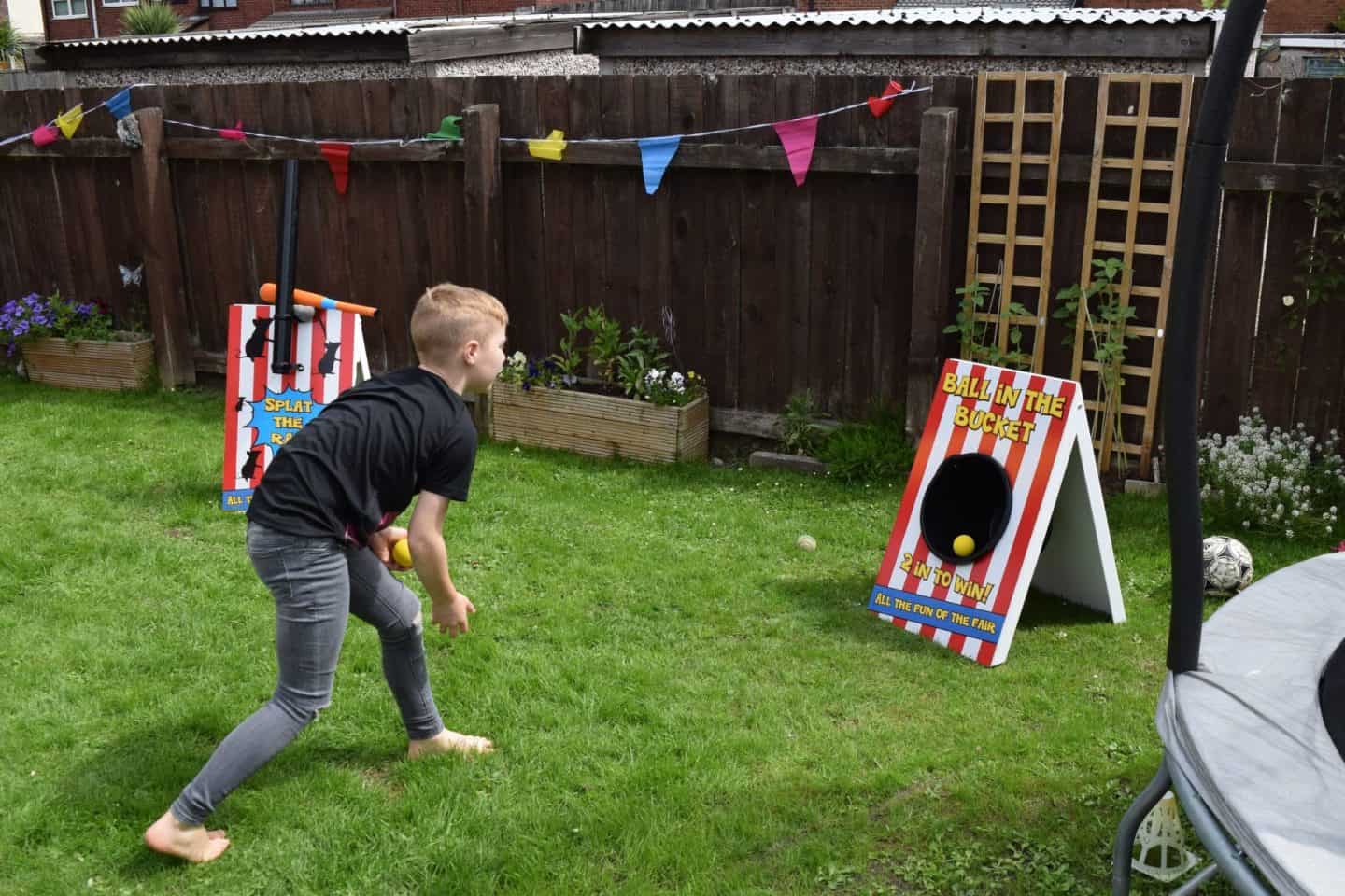Ball in the bucket garden games