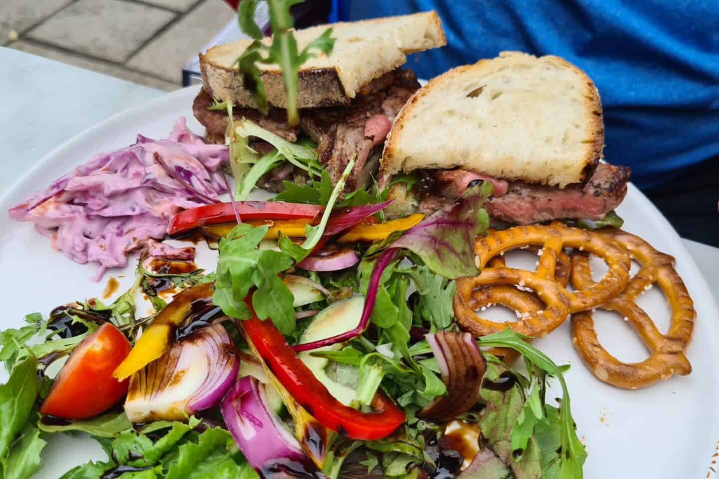steak sandwich at diggle ice cream parlour