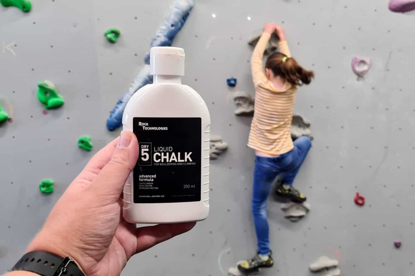 Liquid chalk for climbing contains alcohol which makes it the most hygienic way to climb