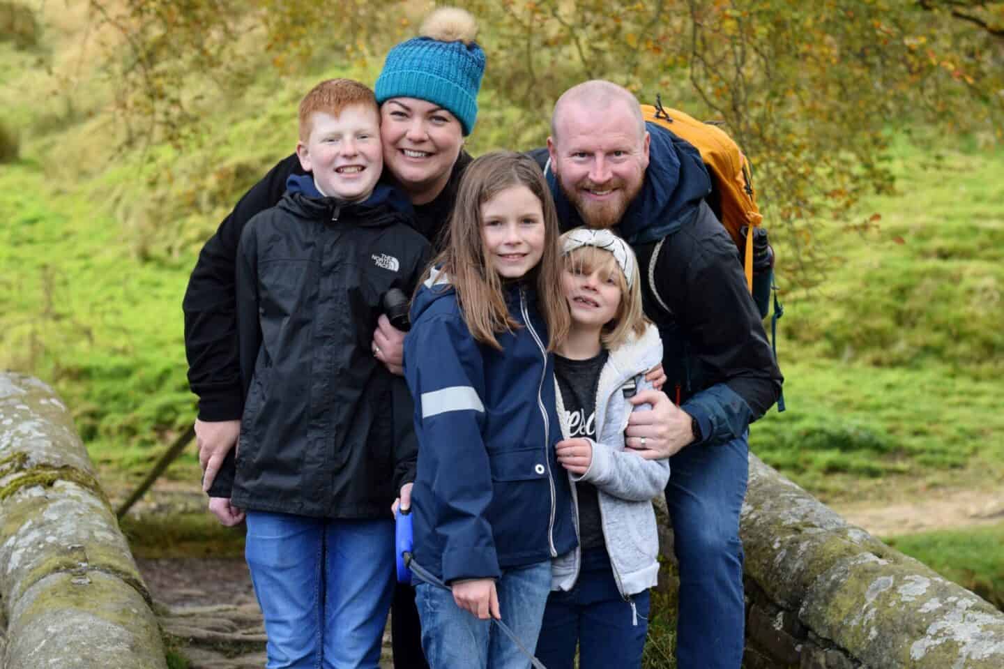 Family of five in Marsden Moor