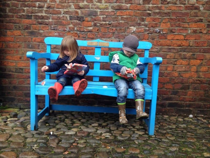 Opening presents from Father Christmas at Tatton Park