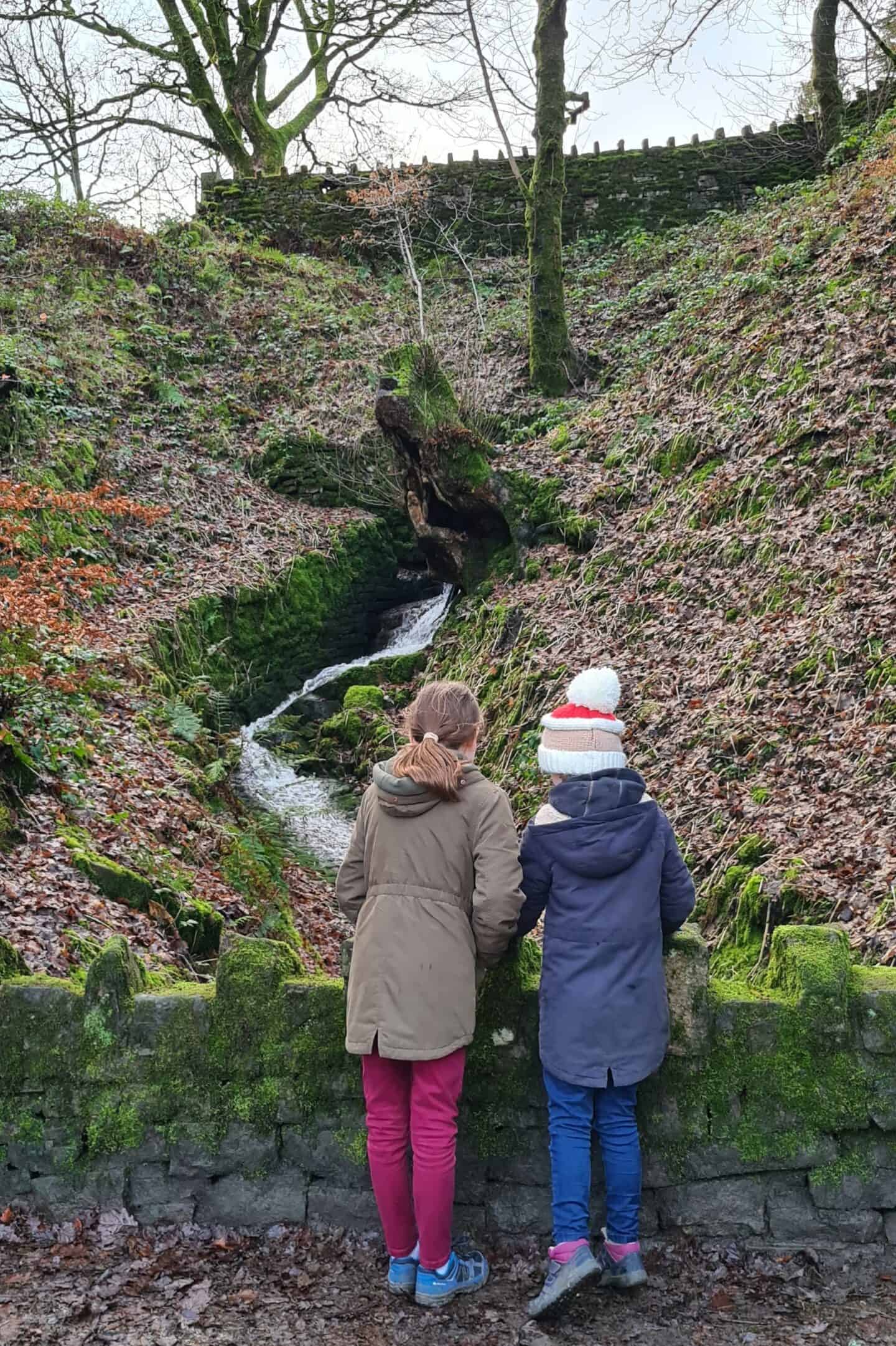 Entwistle Reservoir - waterfalls and streams feeding into the main reservoir