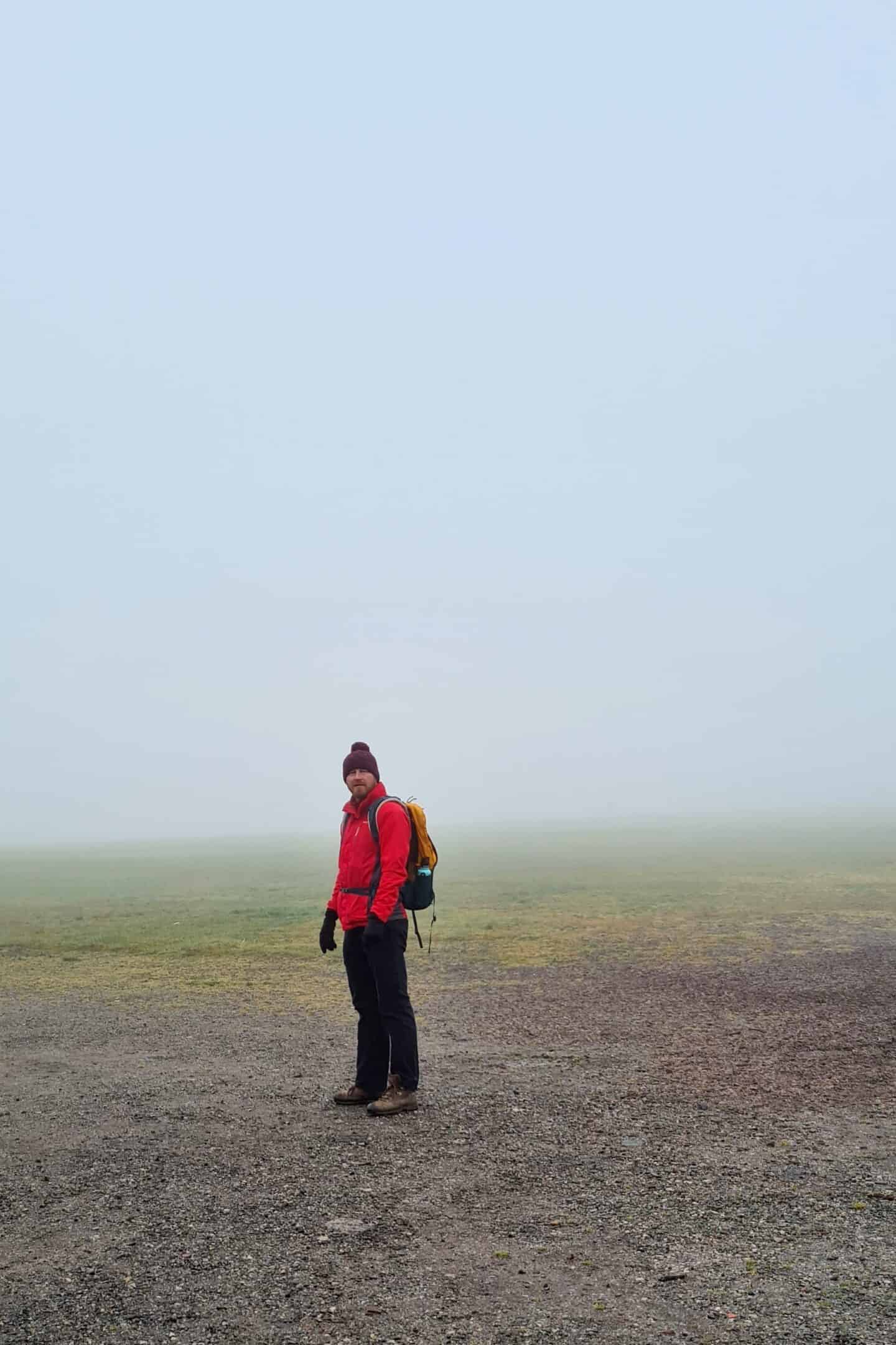 Walking around Heaton Park in the January fog
