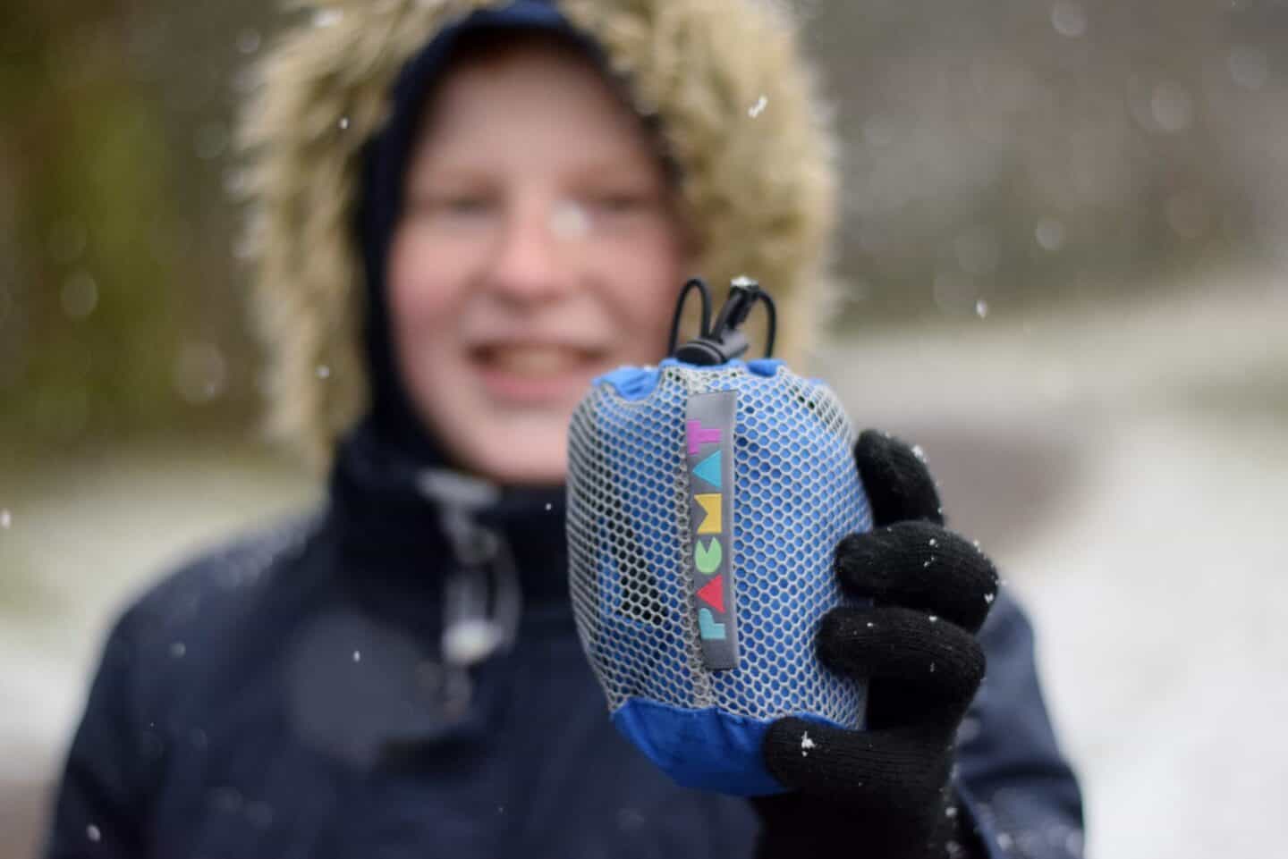 The Rubbastuff thermal patch folds down neatly into it's own mesh bag and weighs hardly anything