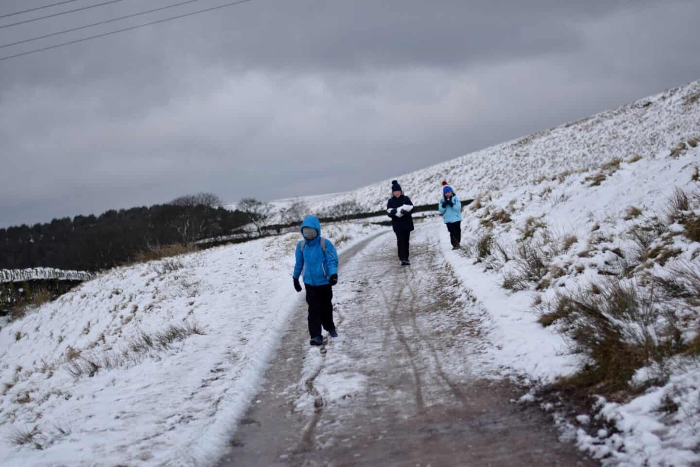 Snowy walks around Ogden reservoir