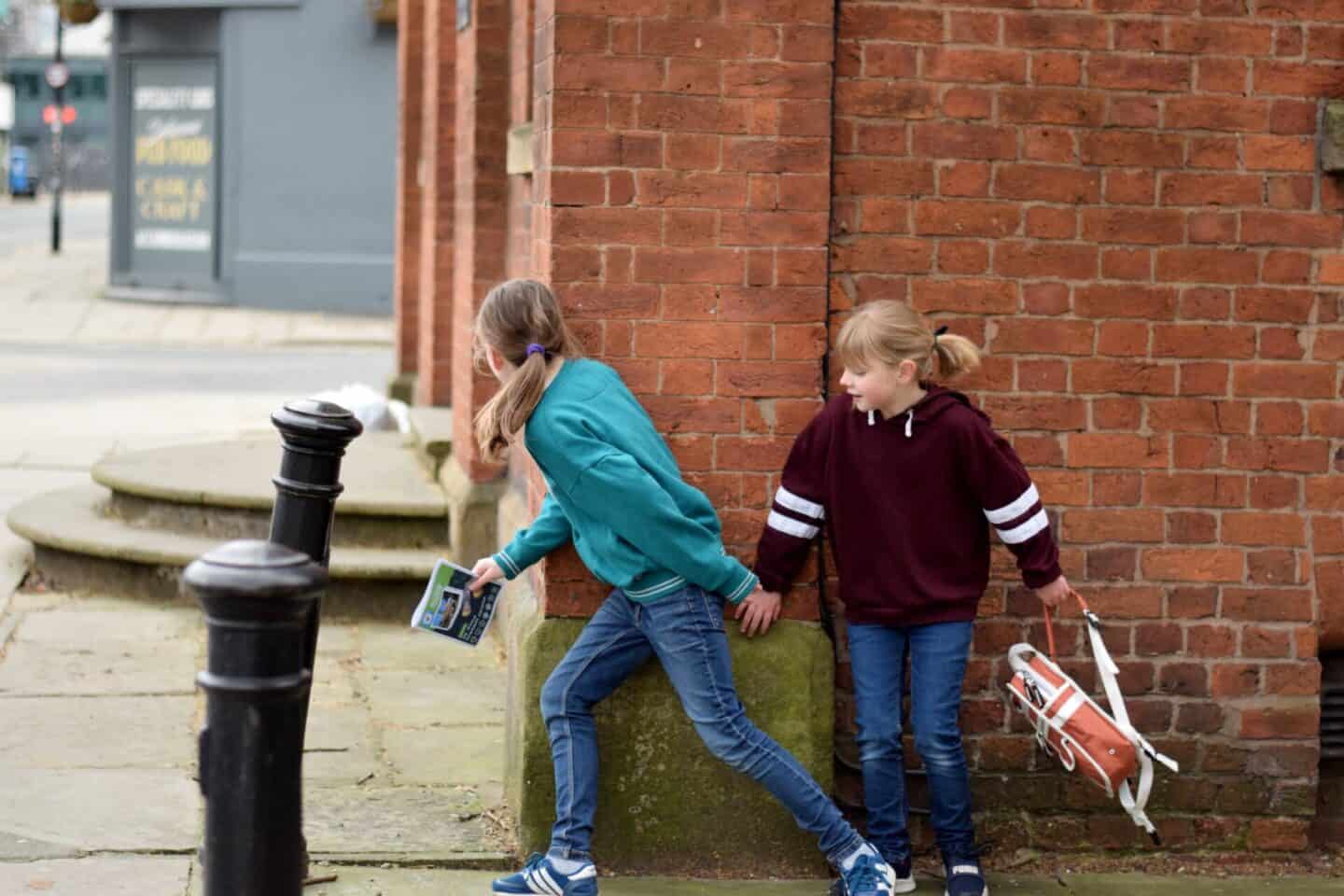 Pretending to be spies in Manchester whilst completing a Treasure Trail
