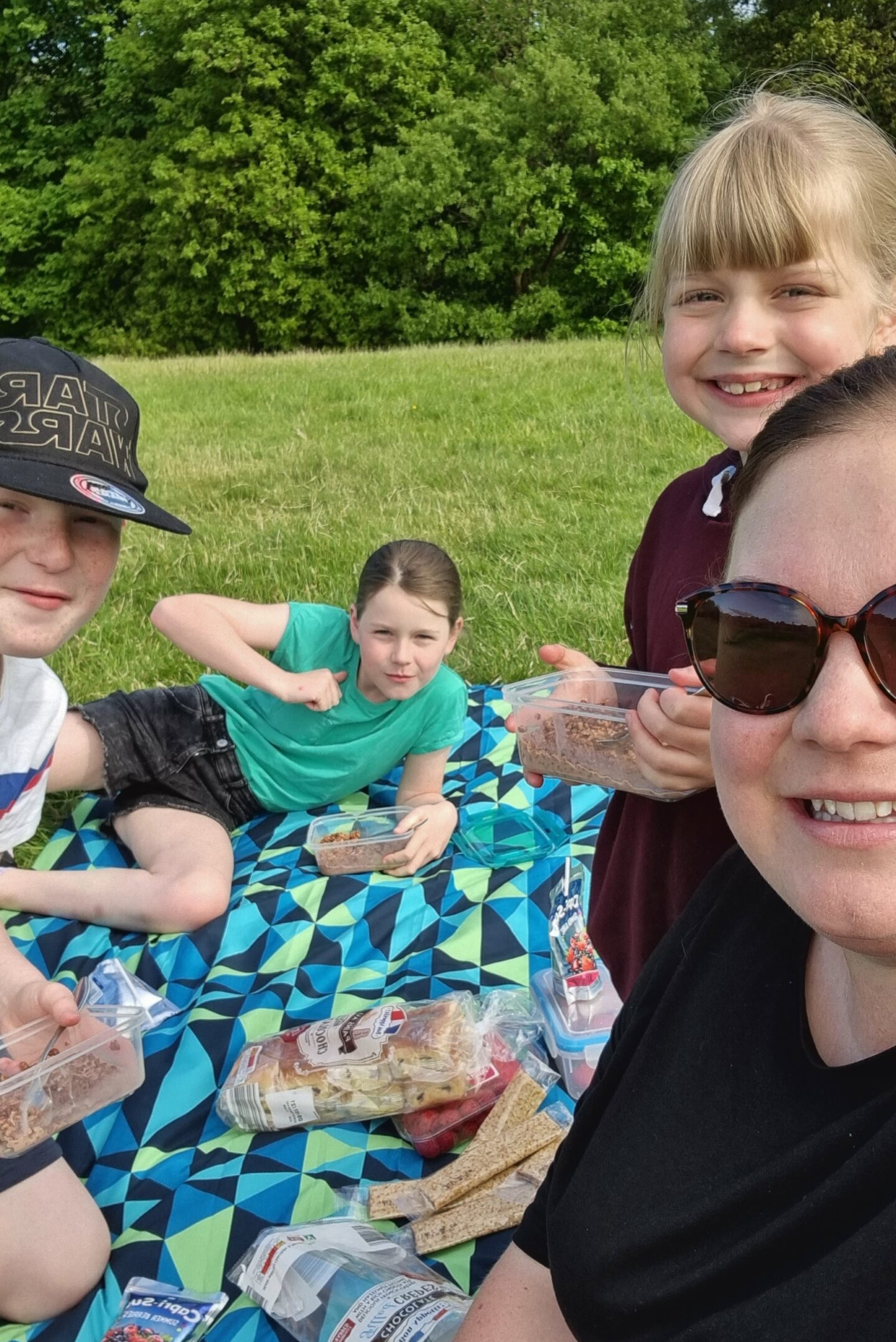 family picnic on XL picnic blanket