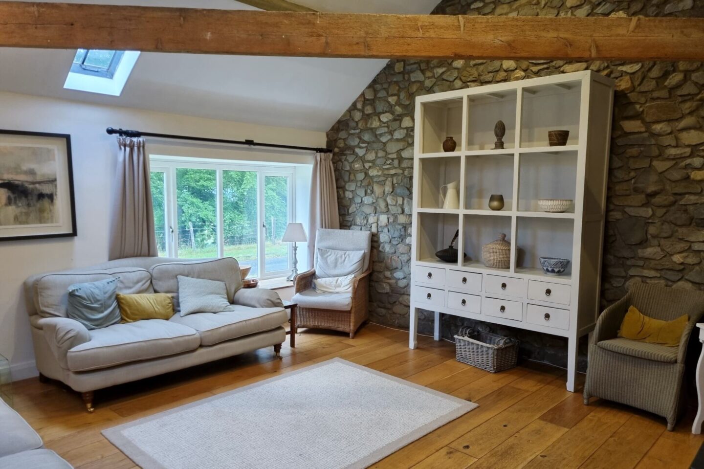 Spacious but cosy living room in cwcw barn, llandovery