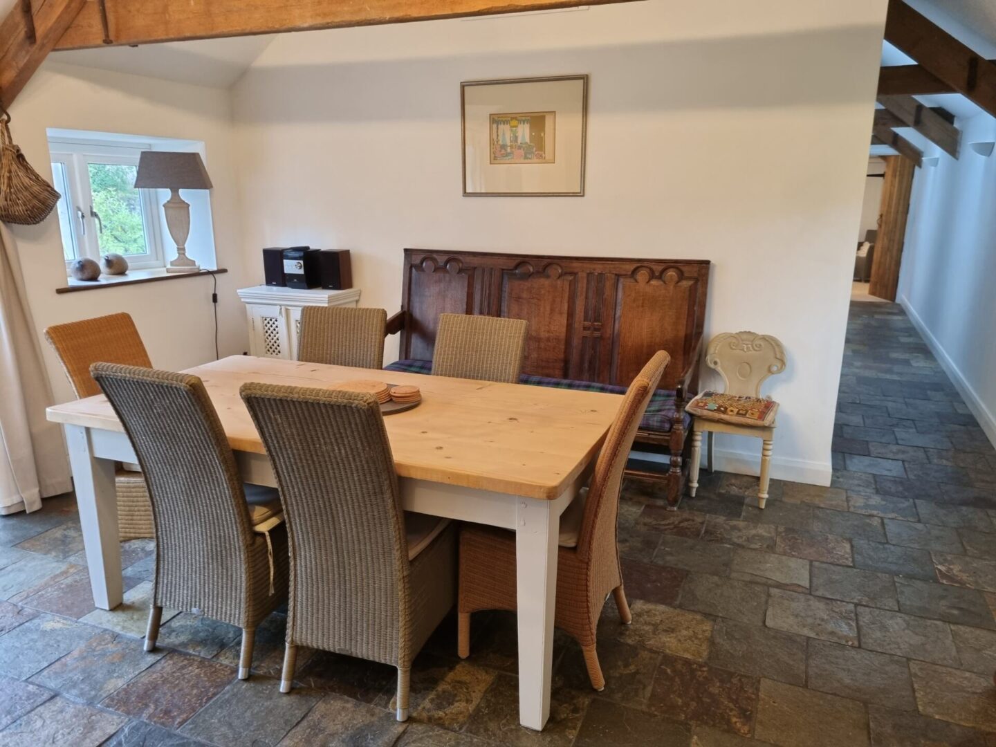 dining table for six in Cwcw barn