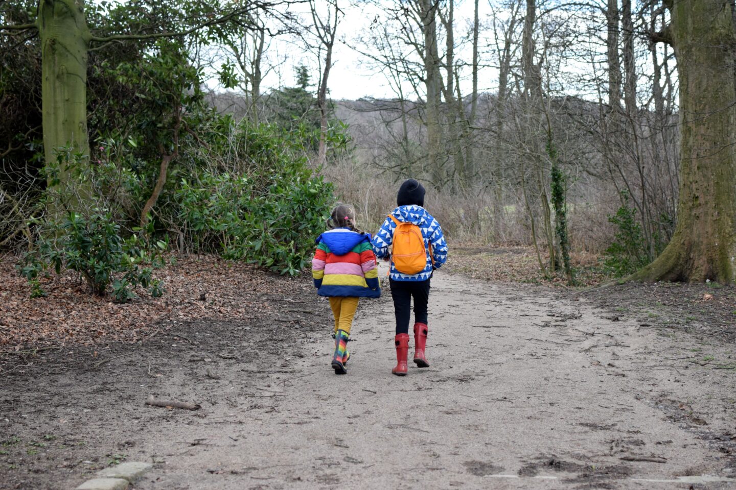 Belle and Amy exploring Temple Newsam during February half term