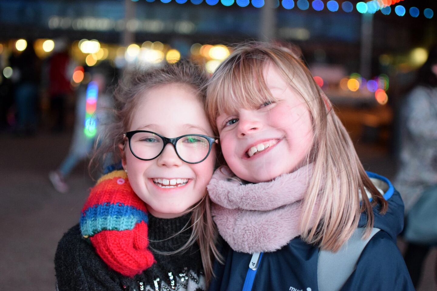 Best friends at Blackpool Illuminations - the lights are a fantastic experience for young children and make a a lovely tradition!